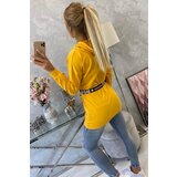 Kesi Dress decorated with tape with inscriptions mustard | Shoptok.si
