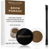 Revolution Brow Pomade With Double Ended Brush mazilo za obrvi 2,5 g odtenek Medium Brown za ženske Cene