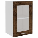 Viseći stakleni ormarić "Lyon" dimljeni hrast 40x31x60 cm inženjerski drvo | shoptok.hr