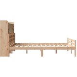 vidaXL Krevet s regalom za knjige bez madraca 140x200 cm od borovine | shoptok.hr