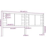  Uzglavlje sivo 146 x 4 x 100 cm od masivne borovine | shoptok.hr