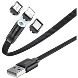 Remax magnetski USB kabel + komplet utikača Lightning / USB tip C / mikro USB 2.1A 1m Cijene