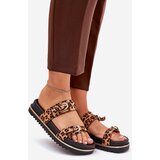 Boto Women's leopard print platform sandals with straps and buckles brown Ziferte | shoptok.hr