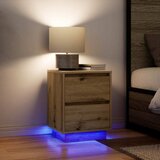  Noćni ormarići s LED svjetlima 2 kom boja hrasta 38x34x50 cm | Eponuda.com