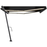  Ročno zložljiva tenda z LED lučkami 450x300 cm antracitna, (20728816) | Shoptok.si