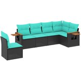  6-dijelni set vrtnih sofa od poliratana s jastucima crni | shoptok.hr