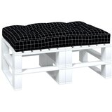  Jastuk za palete crni karirani 120 x 80 x 12 cm od tkanine | shoptok.hr