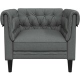  Chesterfield fotelj Temno siva 78,5 x 74,5 x 74,5 cm blago | Shoptok.si