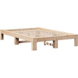 vidaXL Posteljni okvir brez vzmetnice 135x190 cm trdna borovina | Shoptok.si
