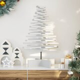vidaXL Drveno ukrasno božićno drvce bijelo 80 cm od masivne borovine | shoptok.hr