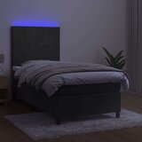  Box spring postelja z vzmetnico LED temno siva 90x190 cm žamet, (20789235) | Shoptok.si
