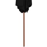  Vrtni suncobran s drvenom šipkom crni 270 cm | shoptok.hr
