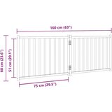 vidaXL Vrata za pse zložljiva 2 panela rjava 160 cm topolovina | Shoptok.si