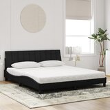 Krevet s madracem Hanko crni 180x200 cm baršunasti | Eponuda.com