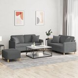  3-dijelni set sofa s jastucima tamnosivi od tkanine | shoptok.hr