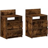  Noćni ormarići 2 kom s 2 ladice dimljeni hrast 40x33x60 cm | shoptok.hr
