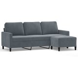  Trosjed s tabureom tamnosivi 180 cm baršunasti | shoptok.hr