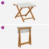  Ležaljka 2 pcs Čvrsto drvo eukaliptusa Krem | shoptok.hr