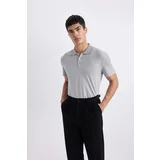  Slim Fit Polo Neck Basic Short Sleeve Cotton T-Shirt