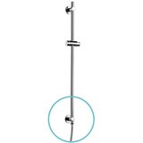 Sapho Medeninast stenski drsni drog za tuš v sijajno srebrni barvi z drsnim nosilcem/z odtokom za vodo 76 cm Daniela – | Shoptok.si