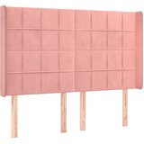  Uzglavlje s ušima ružičasto 147x16x118/128 cm baršunasto | shoptok.hr