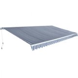 vidaXL ročno zložljiva tenda 600 cm modro/bela | Shoptok.si