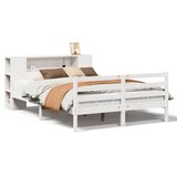  Krevet s regalom z knjige bez madraca bijeli 160x200cm borovina | shoptok.hr