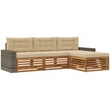  Set vanjskih sofa s jastukom 4 pcs Prirodna i bež Poliester | Eponuda.com