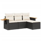 The Living Store Vrtna sedežna garnitura 4-delna z blazinami črna poli ratan - Vrtna Sedežna Garniture, (21452731) | Shoptok.si