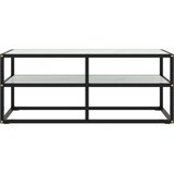 Maison Chic TV omarica - TV enota - Televizijska omarica črna in belo marmorno steklo 100x40x40 cm, (21698989) Cene