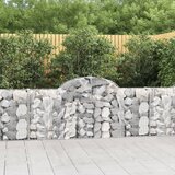vidaXL Obokane gabion košare 14 kosov 200x30x80/100 cm cinkano železo | Shoptok.si