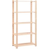  Stalci za pohranu s 5 razina 5 kom 80x38x170 cm borovina 250 kg | shoptok.hr
