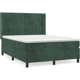 vidaXL box spring postelja z vzmetnico temno zelena 140x200 cm žamet, (20895074) | Shoptok.si