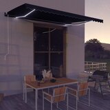  Ročno zložljiva z led lučmi 500x300 cm antracitna Cene