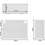 Viseći stakleni ormarić "Lyon" Bijeli 80x31x60 cm Inženirsko drvo | shoptok.hr