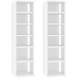 Furnova Omarica za čevlje 2 kosa bela 27,5x27x102 cm inženirski les, (21954612) | Shoptok.si
