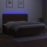 box spring s madracem LED tamnosmeđi 200x200 cm tkanina | shoptok.hr