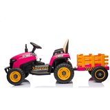 Traktor na akumulator s prikolico BBH-030 - roza | Shoptok.si