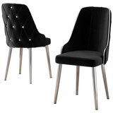 Hanah home set trpezarijskih stolica Krax 8 kom, crna tkanina Babyface, hromirane metalne noge | Eponuda.com