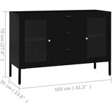 vidaXL komoda crna 105 x 35 x 70 cm od čelika i kaljenog stakla | shoptok.hr