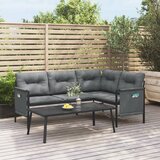 vidaXL Kutna vrtna sofa antracit od čelika i tekstilena Cijene