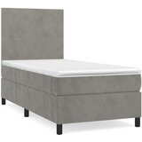 The Living Store Box spring postelja z vzmetnico svetlo siva 100x200 cm žamet - Box Spring Postelja, (21491439) | Shoptok.si