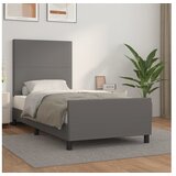  Za krevet s uzglavljem sivi 90x200 cm od umjetne kože | shoptok.hr