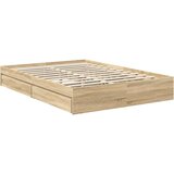  Postelja s shranjevanjem z vzglavjem Sonoma hrast 140 x 200 cm, (5000106943) | Shoptok.si