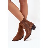 Boto Suede Women's Ankle Boots On Heels Insulated Camel Arelia | Shoptok.si