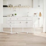  Vrata za pse s vratima sklopiva 4 panela bijela 320 cm | shoptok.hr