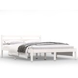 Maison Chic Posteljni okvir - Dvoposteljna postelja - Zakonska postelja iz trdne borovine 140x190 cm bel-J14429, (21772308) | Shoptok.si