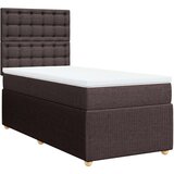 vidaXL Box spring postelja z vzmetnico temno rjava 100x200 cm blago, (21305069) | Shoptok.si