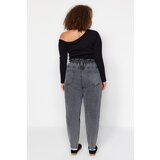 Trendyol Curve Gray High Waist Elastic Waist Mom Jeans | Eponuda.ba