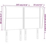  Uzglavlje s ušima plavo 147x23x118/128 cm od tkanine | shoptok.hr